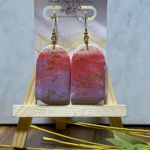 Elegant Pink and Purple Dangle Earrings